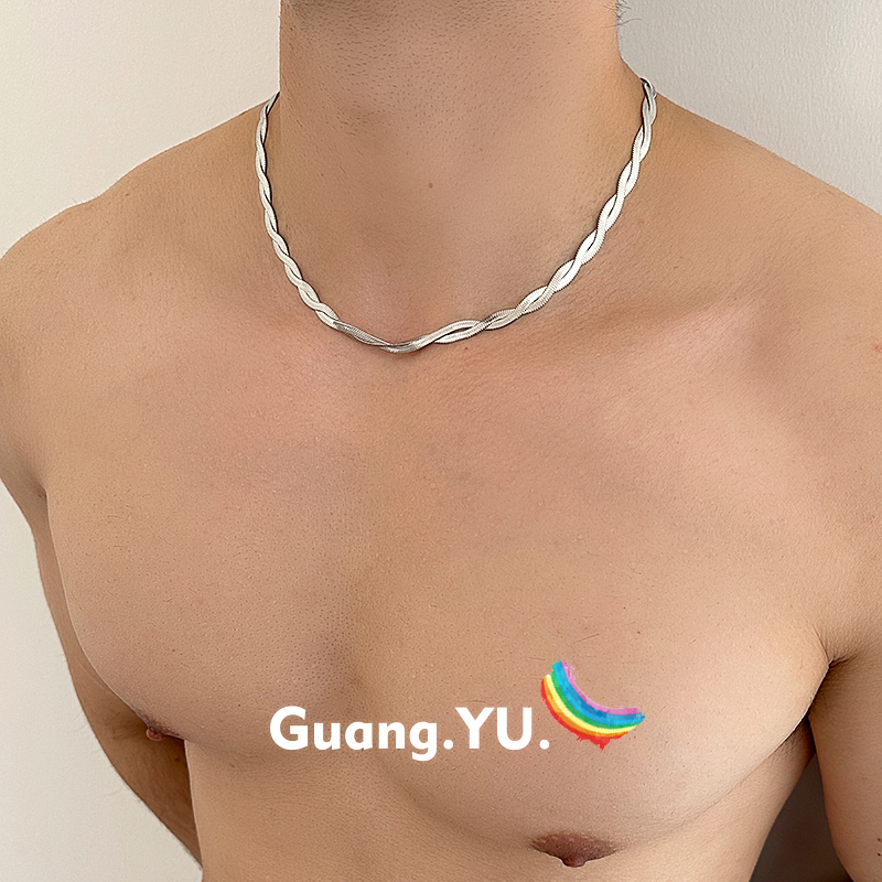 GuangYu双层缠绕刀片蛇骨链男