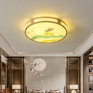 2023年新款新中式吸顶灯客厅餐厅主卧室灯圆形大气中国风灯具套餐
