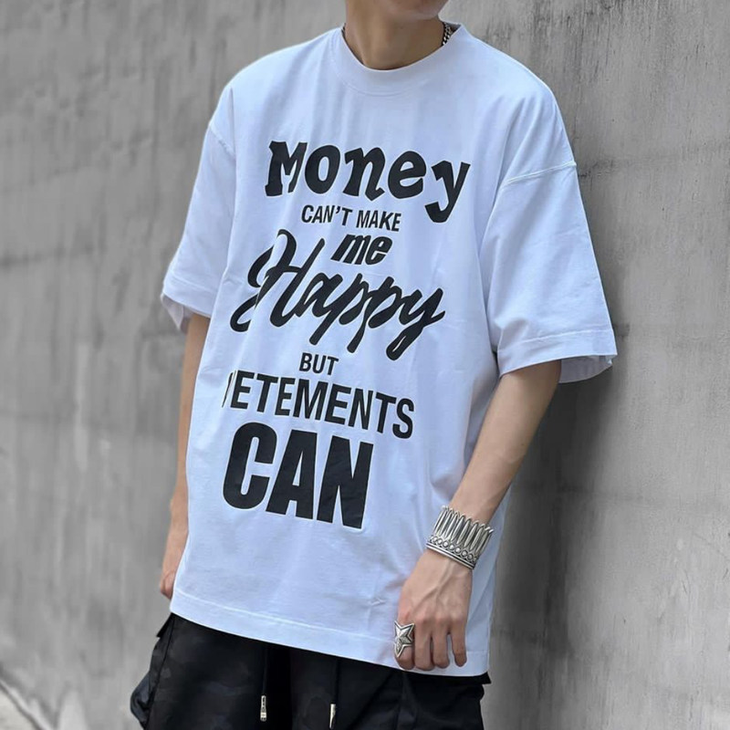 vetements维特萌money but vet can涂鸦印花短袖t恤男女款vtm上衣