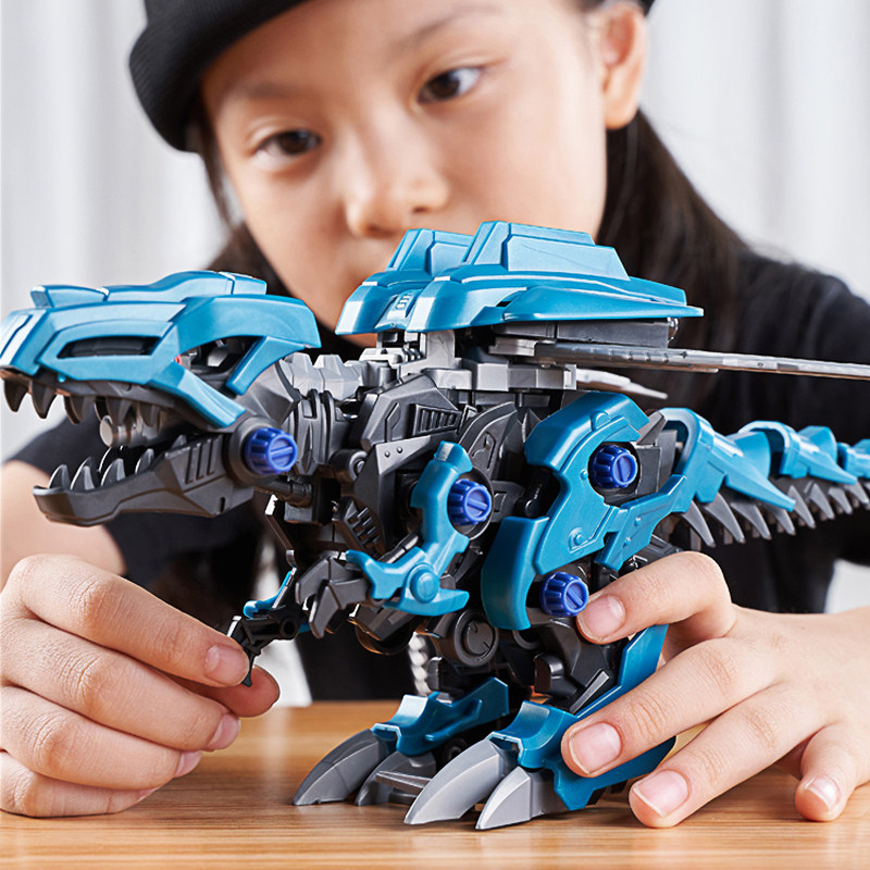 恐龙玩具电动大号男孩拼装机械拆装积木霸王龙模型 儿童仿真恐龙