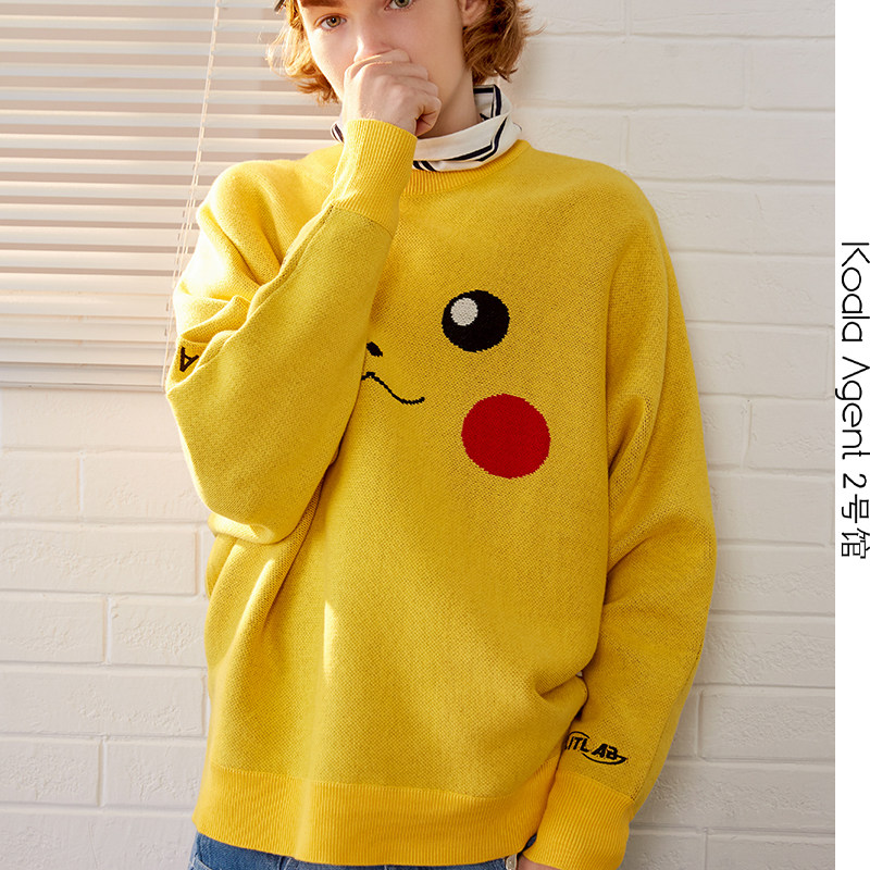 litlab精灵宝可梦联名款毛衣皮卡丘情侣装针织衫张紫宁同款