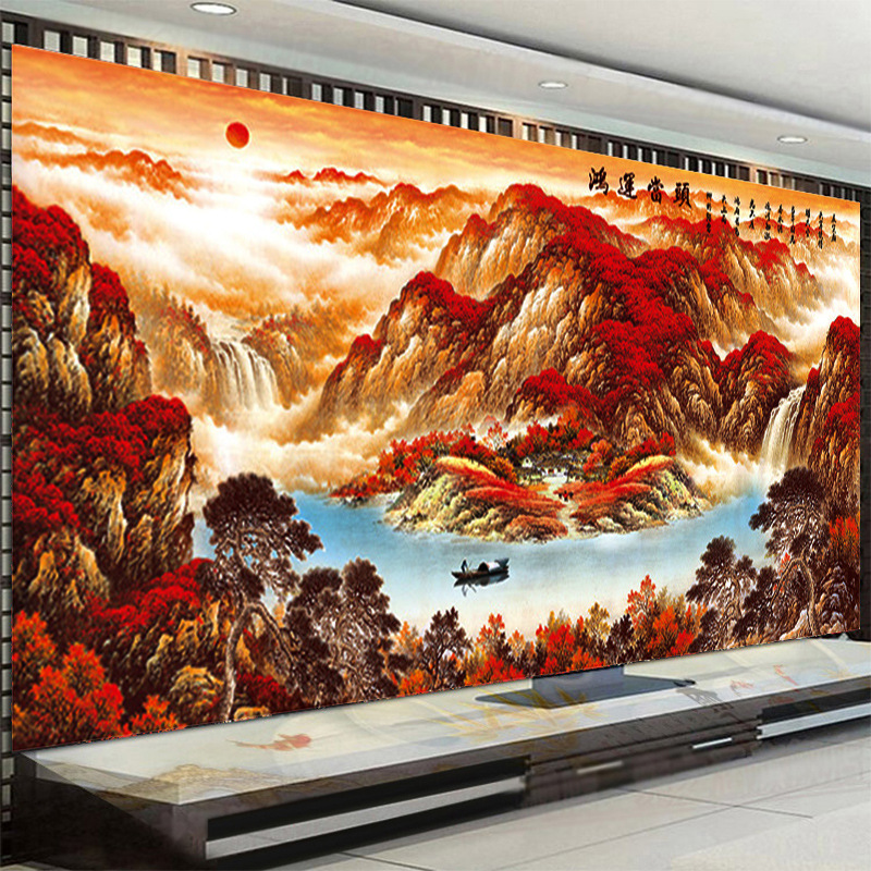 Diamonds Full bore a living room Office LUCKY KING Cross stitch Significant 2019 new pattern Scenery Landscape paintingin the Arts and crafts , Minority handicrafts , Mongolian features , 蒙古皮 painting category - from Buy2taobao.com to provide professional Taobao agent buy service