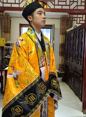 薄款云鹤法衣高功绛衣仙鹤法衣道袍长袍法袍道服道装