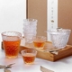 日式锤纹金边冰露盖碗功夫茶具耐热玻璃公道杯手工加厚泡茶品茗杯