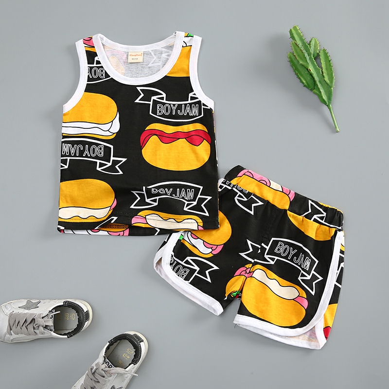 婴幼儿童吊带宝宝无袖男童背心纯棉短裤夏季小孩薄款两件套装夏装|ruв категории Детская одежда, костюм - от Buy2taobao.com для оказания профессиональной услуги покупки агента Taobao