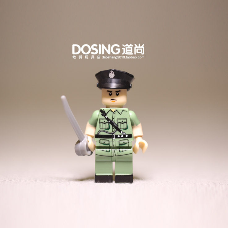积木人 拼插 小号 香港警察 关节可动 人偶公仔玩具手办摆件