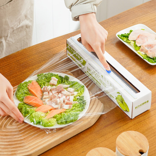 日本一次性保鲜膜套罩放食品级的切割器盒子家用冰箱厨房专用神器