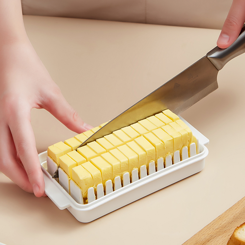 黄油切割收纳盒带盖冰箱奶酪芝士储存