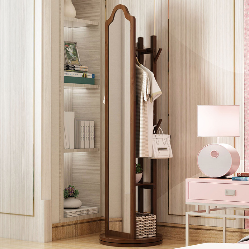 旋转全身镜ins风实木家用女生卧室穿衣少女网红大镜子全身落地镜