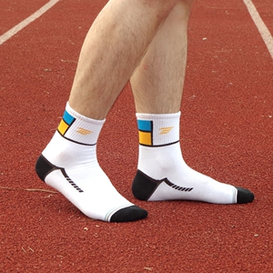男袜子纯棉中筒秋冬季厚防臭吸汗运动袜篮球袜白色精英袜四季棉袜