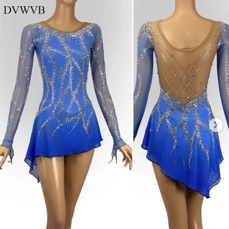 dvwvb定制花样滑冰服装表演儿童成人女款g21滑冰服