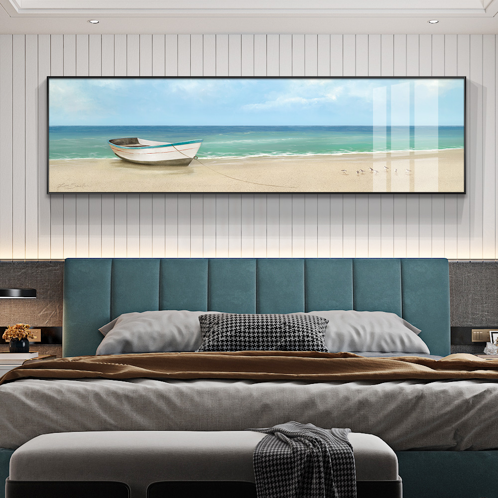 北欧大海清新儿童房装饰画女孩女生卧室背景墙床头房间壁画挂画