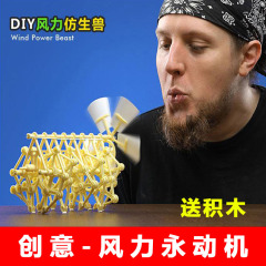 DIY风力仿生兽风力兽 创意科学风能益智玩具 送朋友儿童生日礼物