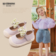 英贝米尼女童鞋子春季1-2岁小童透气单鞋软底小皮鞋幼童宝宝学步