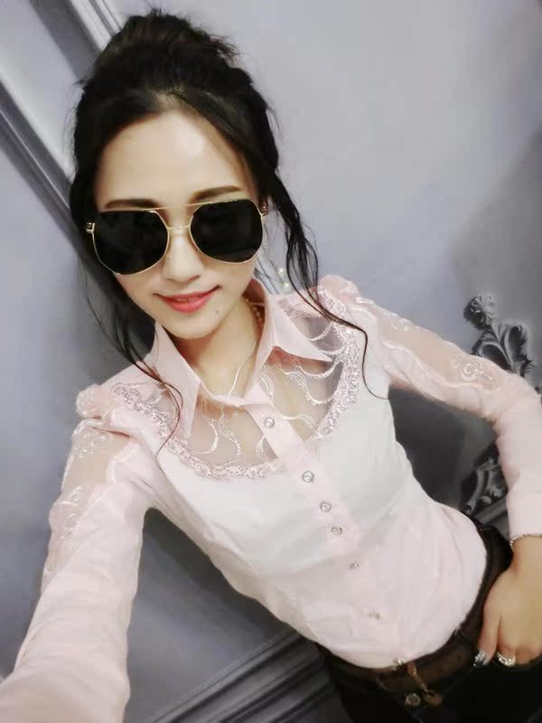 Fashion lace blouse, slim fit blouse, new casual mesh blouse在类目 女装/女士精品, 衬衫中 - 来自Buy2taobao.com提供专业的淘宝代购服务