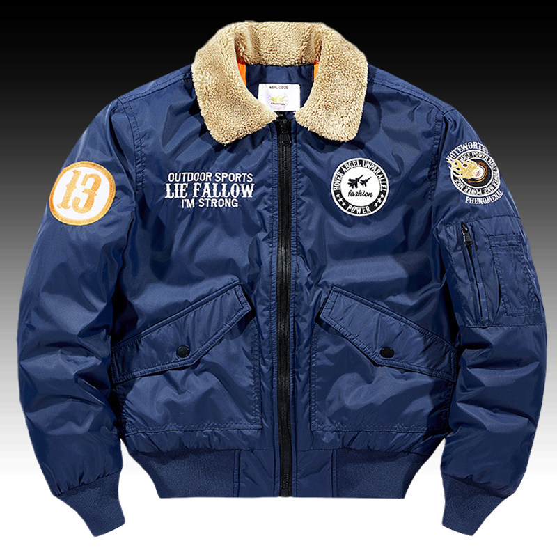 冬ma1飞行员夹克棉服男空军棒球服加厚宽松工装外套重工刺绣外套