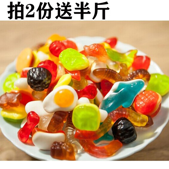 特价水果糖 混合水果味 综合果味_软糖盒装 罐装橡皮糖散装混搭qq堂果