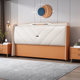 床头板软包床靠背板新款轻奢简约现代科技布实木床头单买落地定制