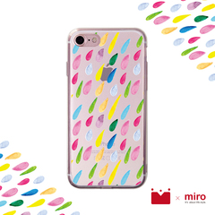 麦芽创意苹果6s手机壳iPhone7plus彩色系列雨滴透明全包保护壳女
