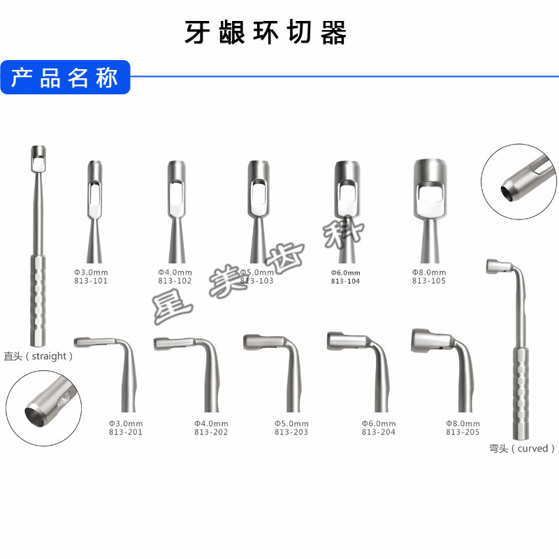 牙科牙龈器 长沙天天不锈钢牙龈环切器 口腔外科工具器械直头弯头