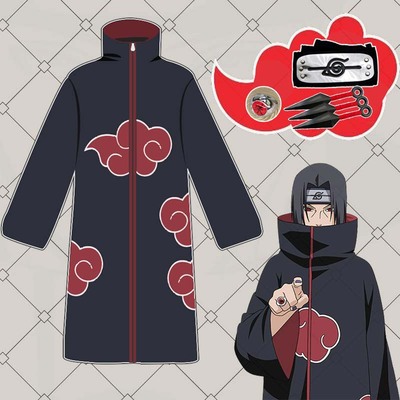 火影忍者衣服晓组织披风晓袍男外套宇智波鼬佩恩红云袍风衣cos服