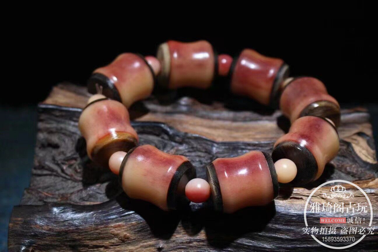 古玩高密度天然满血料骆驼骨手串藏式骨头佛珠男款文玩灵骨手链