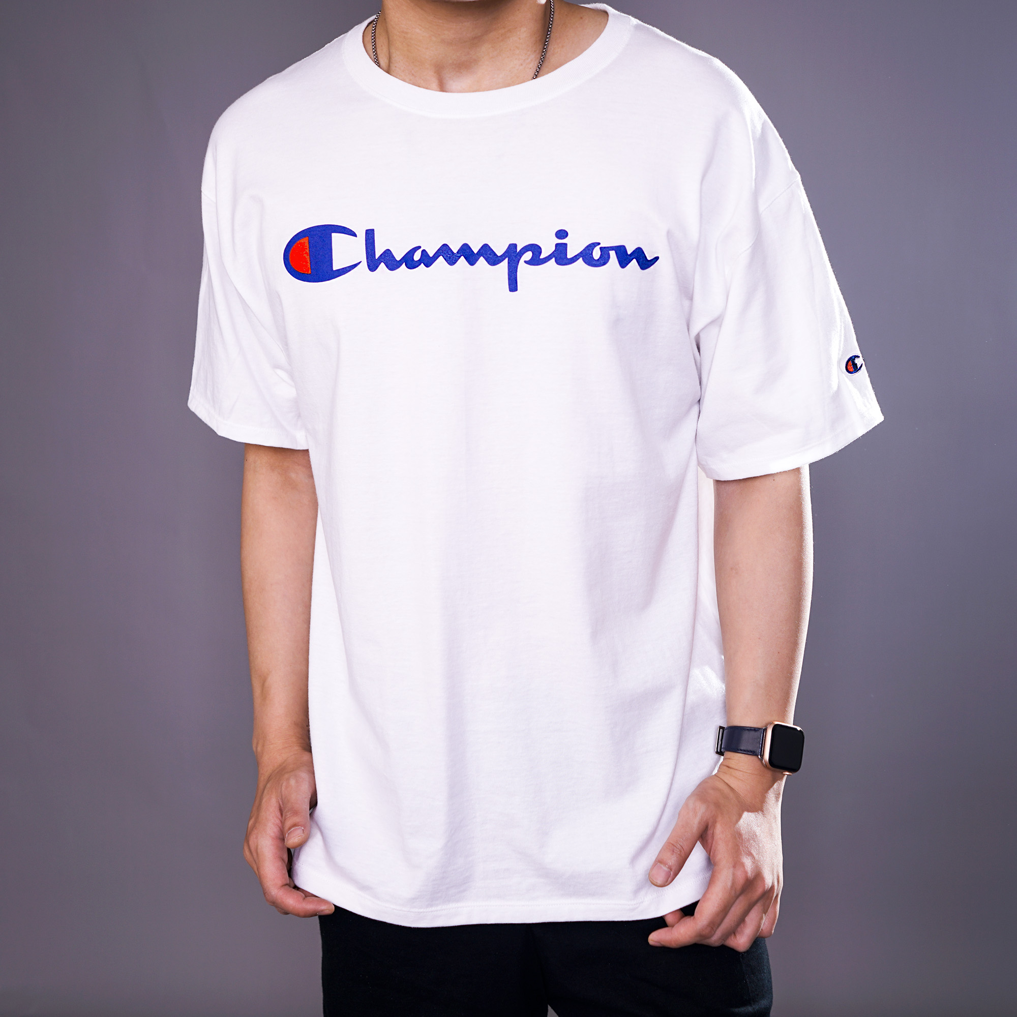 美国champion冠军19款男女美版潮牌草写大字母满印花短袖t恤现货