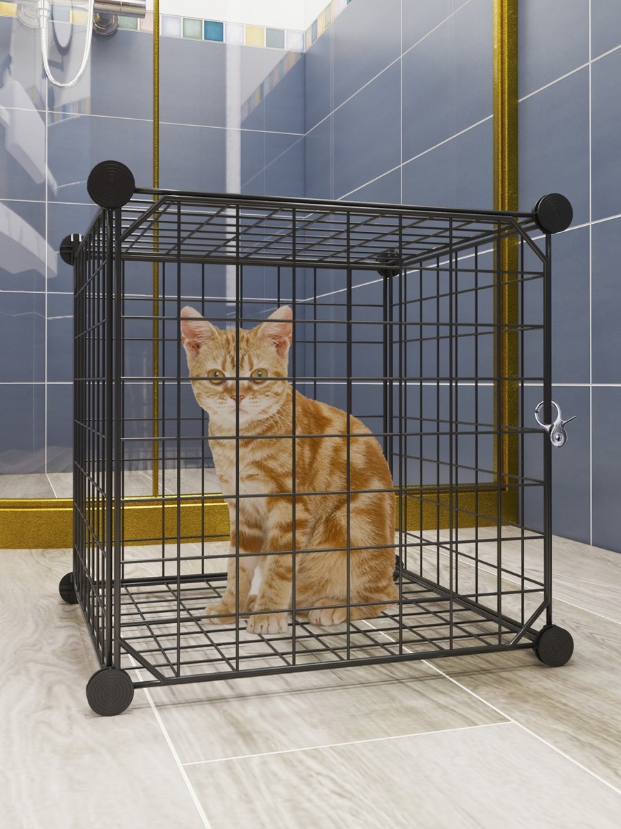 铁艺铁网吹猫毛神器猫猫晒太阳防抓咬洗澡笼固定猫咪用品吹风笼子