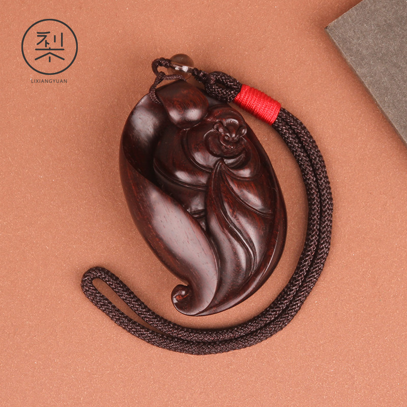 梨香院 印度小叶紫檀木 福报 蝙蝠手把件 文玩把玩物件男士把玩件