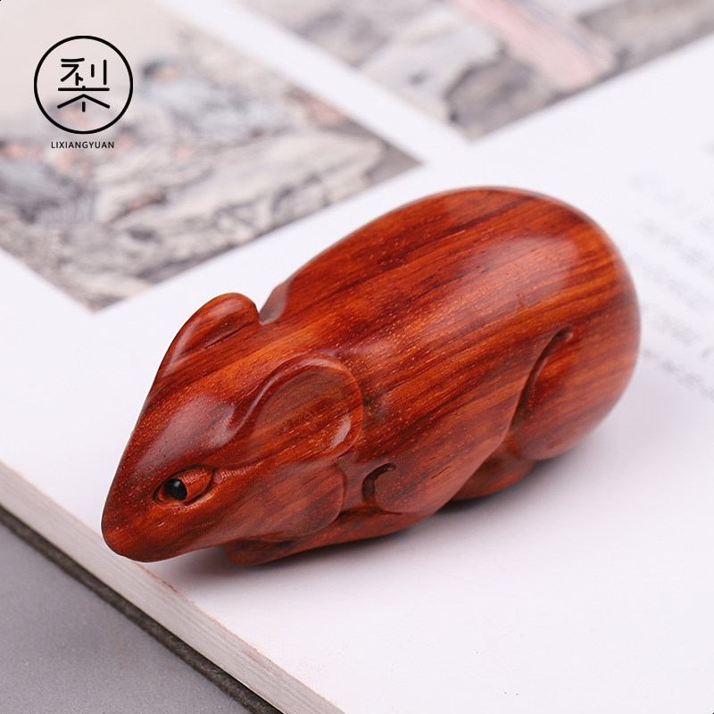 梨香院 老鼠手把件 印度小叶紫檀木文玩把玩物件手玩把件男士招财