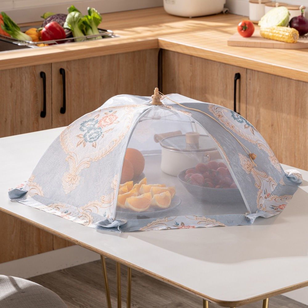国内代购菜罩折叠餐桌罩家用防蚊虫苍蝇遮菜罩可拆洗食物饭菜罩长