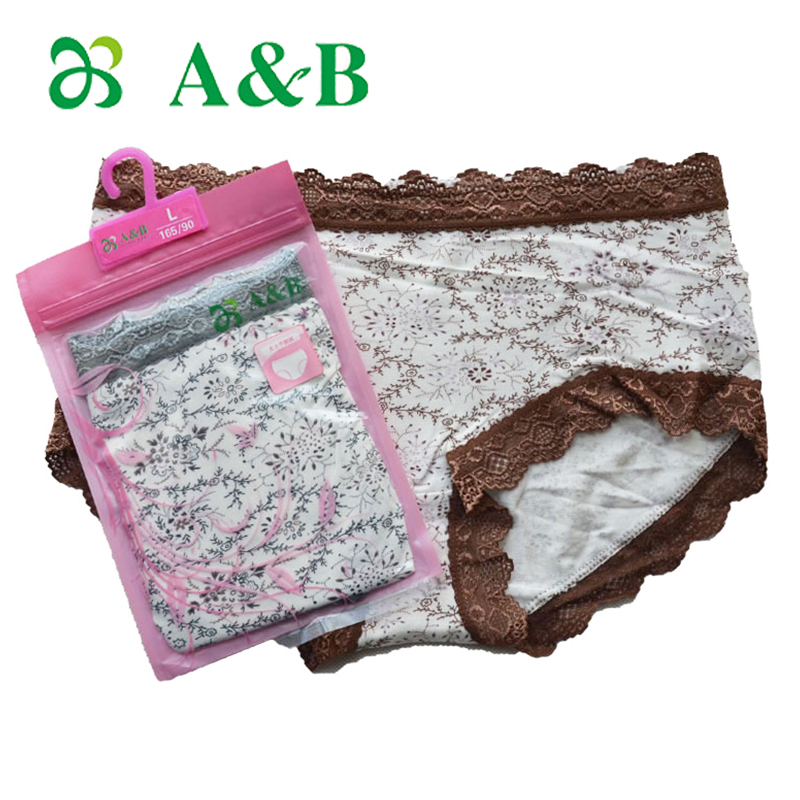 AB内裤女士竹纤维性感印花蕾丝边夏季无痕贴身弹力小平角短裤D068在类目 女士内衣/男士内衣/家居服, 内裤中 - 来自Buy2taobao.com提供专业的淘宝代购服务