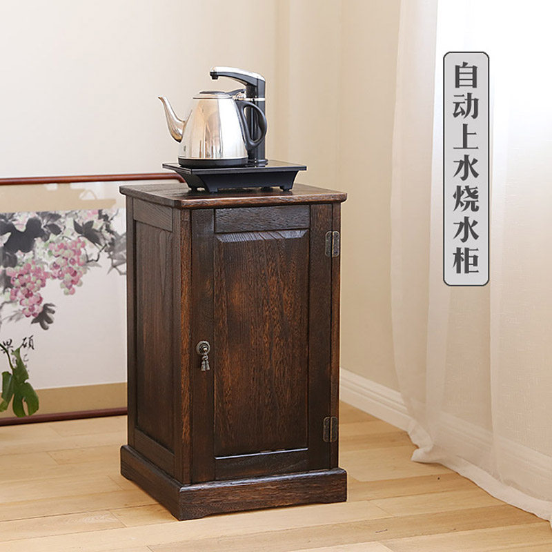 烧桐木茶水柜烧水台茶道烧水柜自动上水电茶壶专用茶道零配