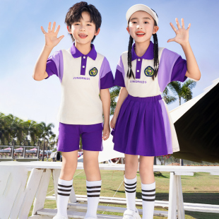 儿童班服小学生校服套装2024新款夏季英伦学院风幼儿园园服毕业服