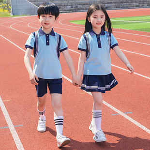 小学生校服夏装英伦学院风儿童班服夏季套装毕业照服装幼儿园园服