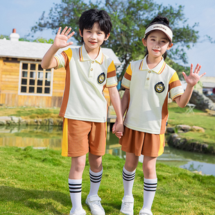 幼儿园园服夏季儿童班服运动套装小学生校服夏装英伦学风毕业服照