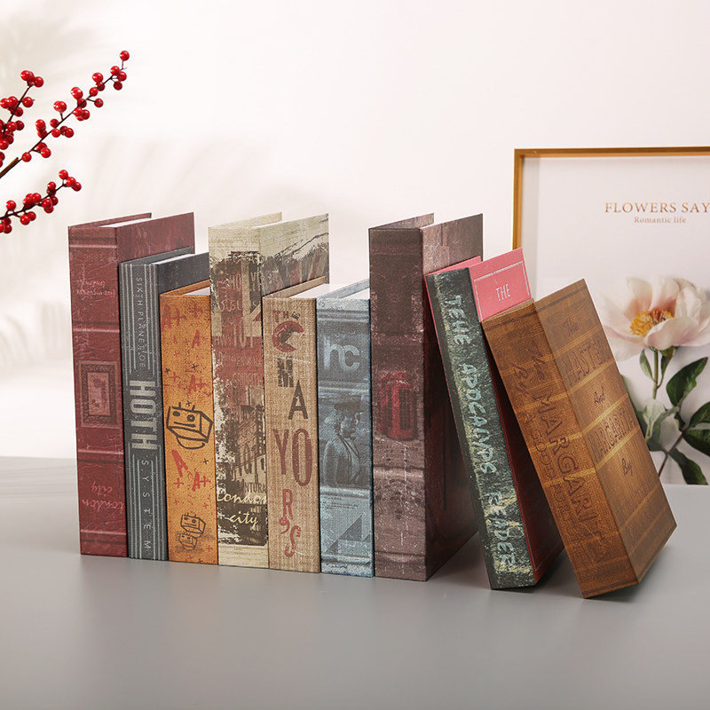 假书仿真书装饰品英文旧书客厅酒柜复古书本摆件拍照拍摄道具书籍
