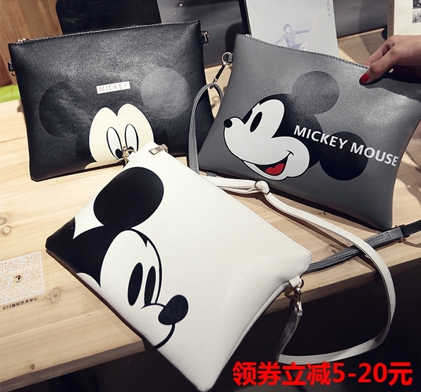 Female bag 2019 new pattern Hand Mickey Envelope bag Cartoon printing Bag One shoulder Inclined shoulder bag 70 A patternin the Leather/Lady bags/Men's bag, Ms. bags category - from Buy2taobao.com to provide professional Taobao agent buy service