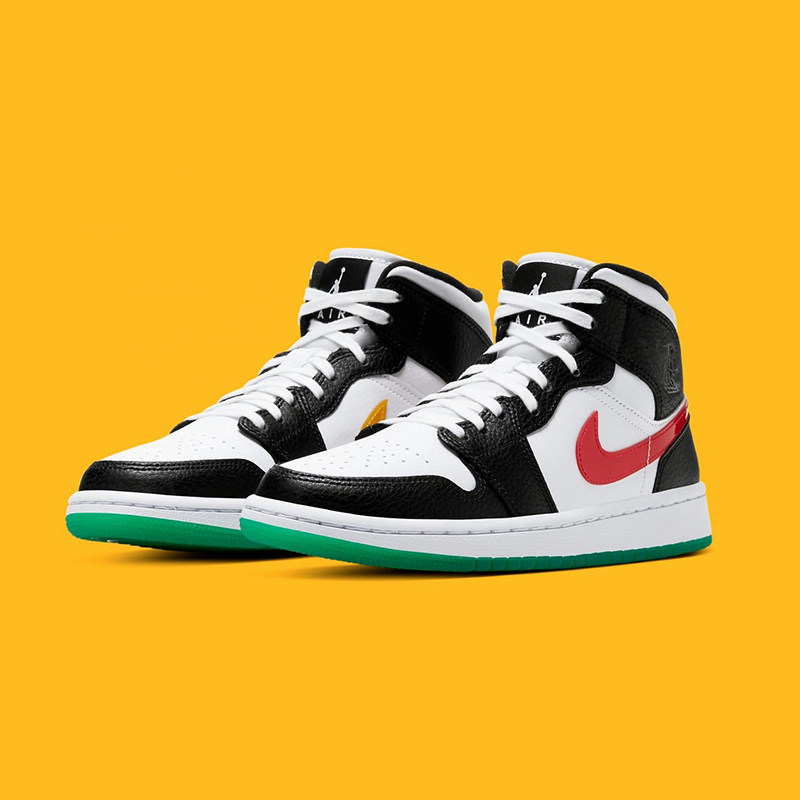【tom】air jordan 1 mid aj1 红黄彩钩 鸳鸯 篮球鞋 bq6472-063