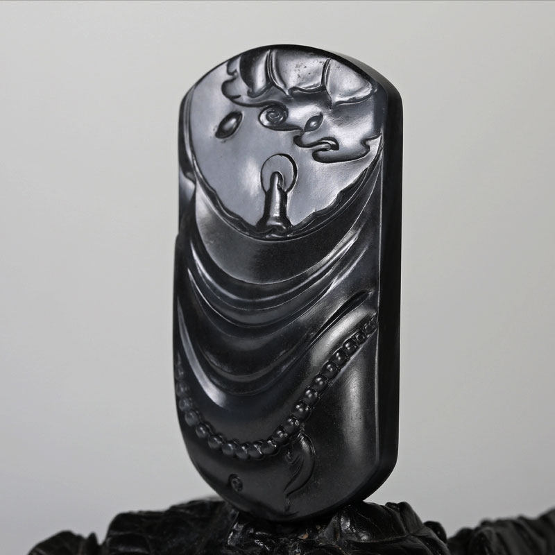 中国玉雕大师蒋宏利 新疆和田玉 妙悟禅机玉牌52.95g j1508089