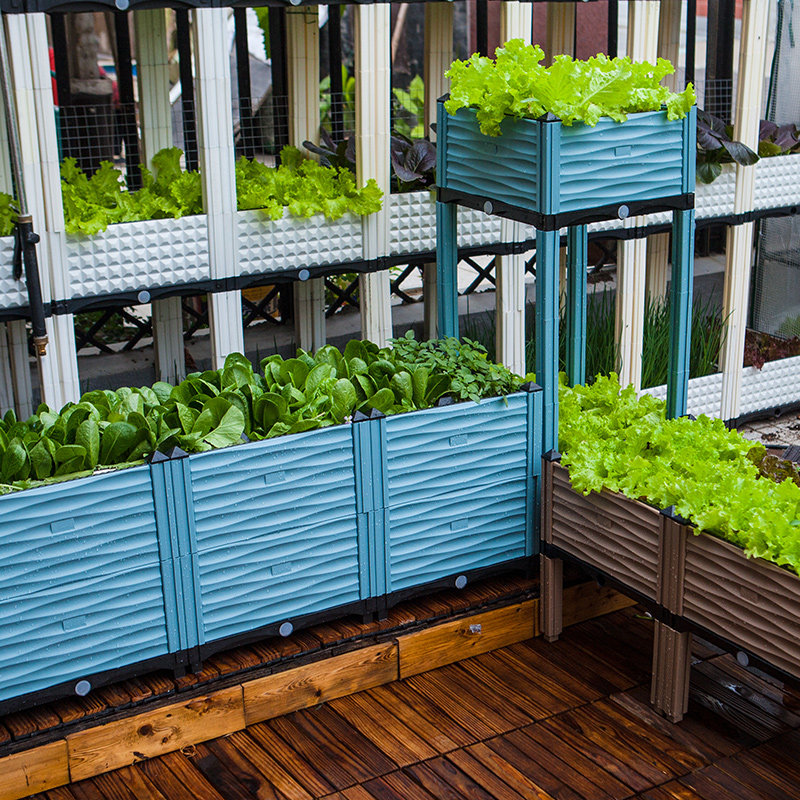 阳台种植箱庭院菜园长方形塑料蔬菜种菜槽户外楼顶特大款家用花盆
