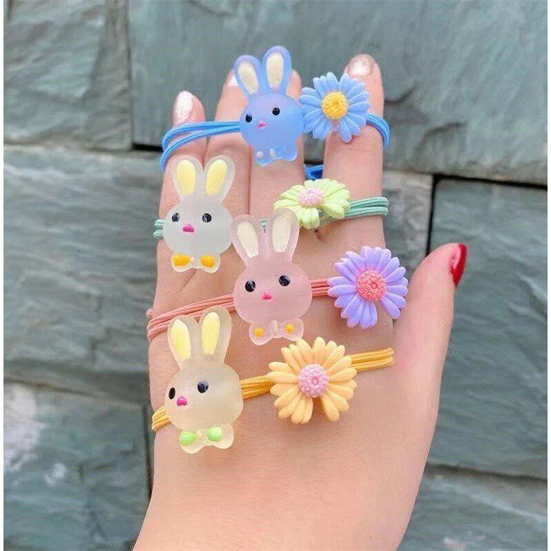 ins韩版儿童网红小兔子发饰头绳小皮筋扎头绳网红爆款可爱发圈