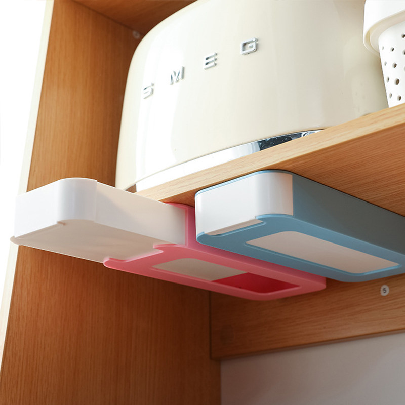 桌面隐藏式抽屉盒收纳盒置物架桌下隐形文具小盒子办公桌储物收纳