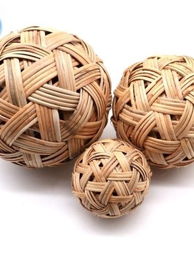 手工编织蹴鞠古代天然藤球竹篾绣球