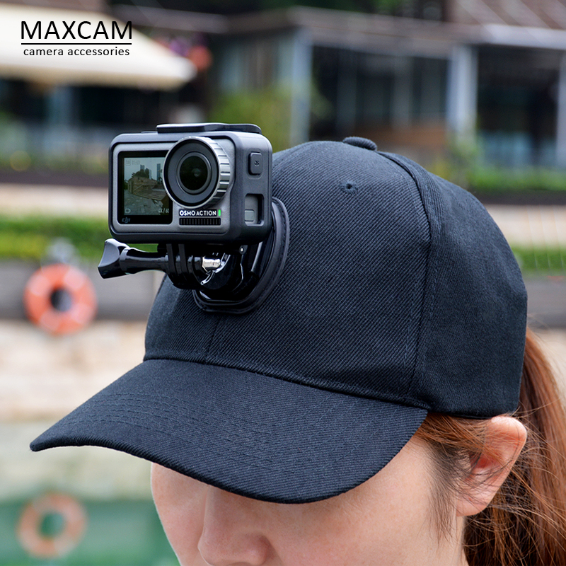 MAXCAM适用dji大疆灵眸运动相机OSMO ACTION4/3帽子夹鸭舌帽头带狗gopro hero12/11/10/9配件insta360