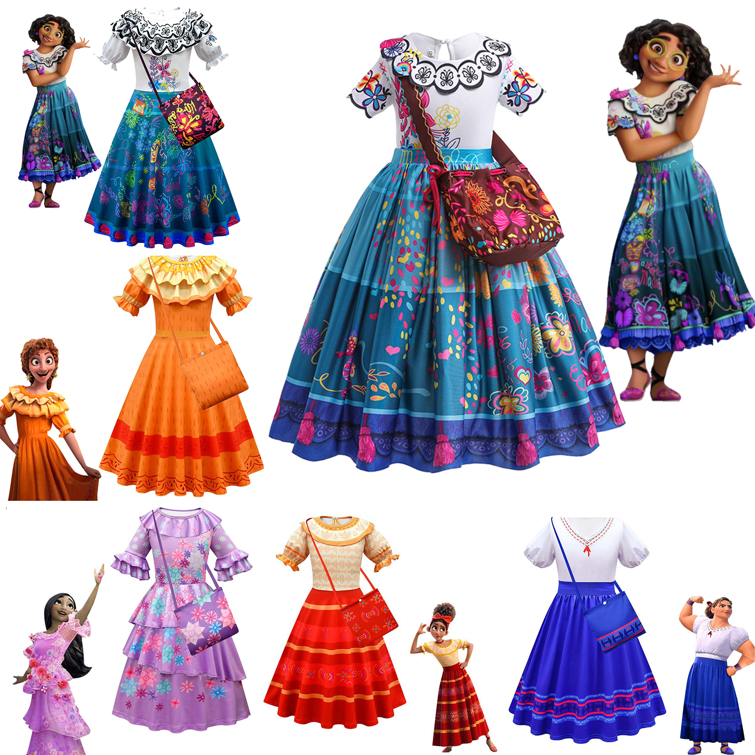 迪士尼动画电影Encanto魔法满屋圣诞节cosplay服装儿童表演连衣裙