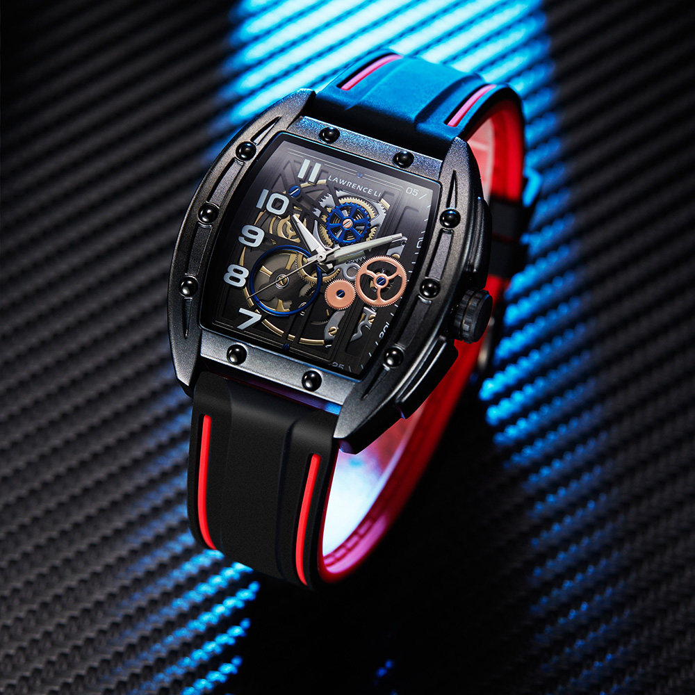 香港lawrenceli酒桶形个性潮流大表盘夜光时尚男女手表礼物