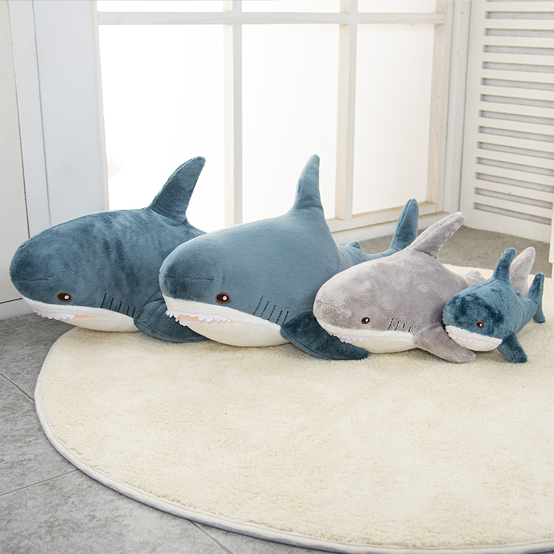 鲨鱼抱枕虎鲨毛绒玩具大白鲨公仔长条