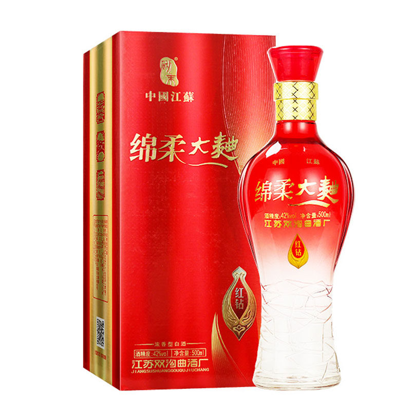 江苏双沟曲酒厂 绵柔大曲酒整箱特价纯粮食42度500ml*6瓶中国梦酒