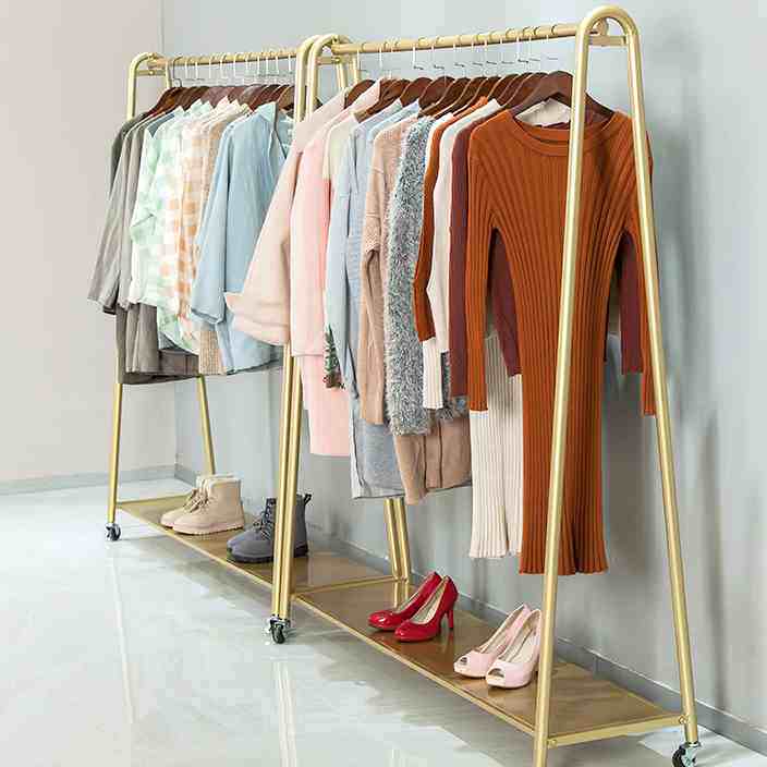 新款服装展示架店铺专用货架轻奢男女服装陈列架女装挂衣架子带轮
